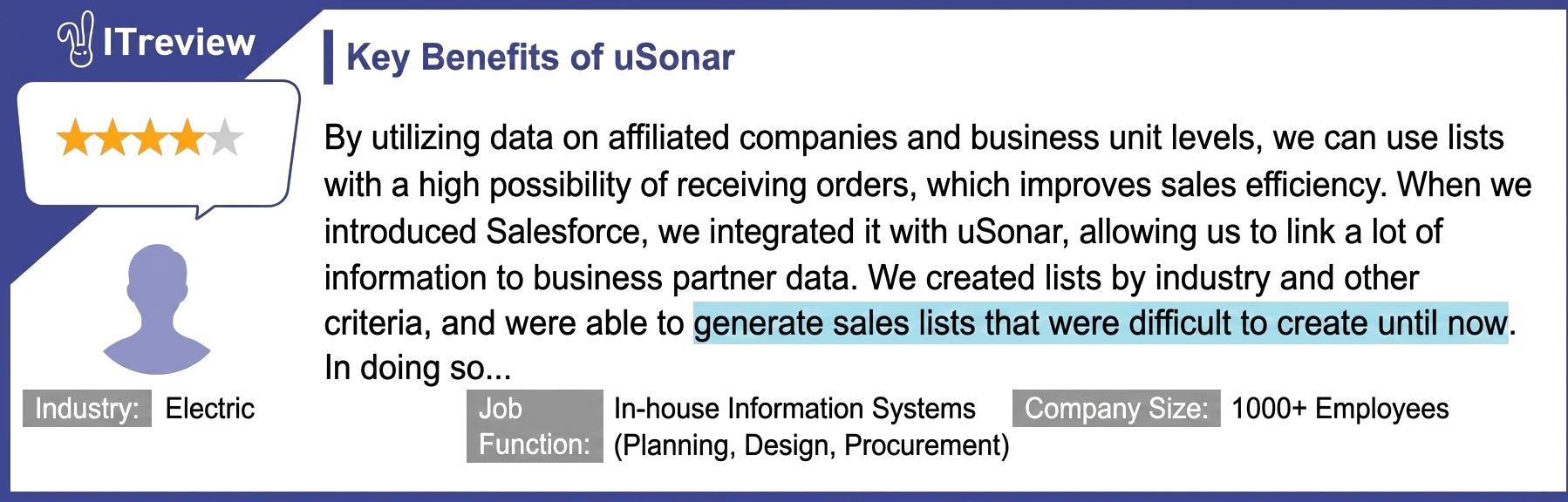 Salesforce x uSonar User Testimonial 1