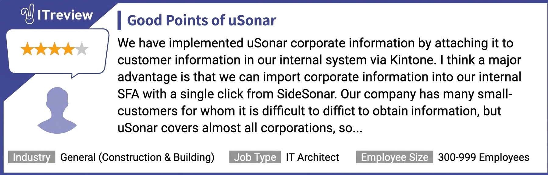 kintone × uSonar User Testimonials 3