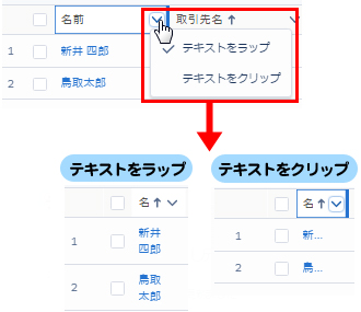 取引先責任者項目の改行表示